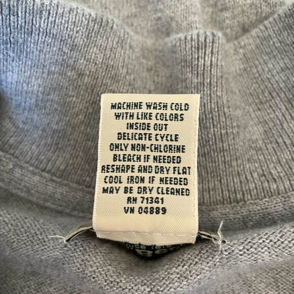 L.L. Bean Men's Cotton/Cashmere Blend Sweater 1/4 Zip Pullover in Grey, Size L - Picture 4 of 5